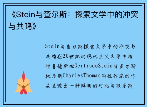 《Stein与查尔斯：探索文学中的冲突与共鸣》