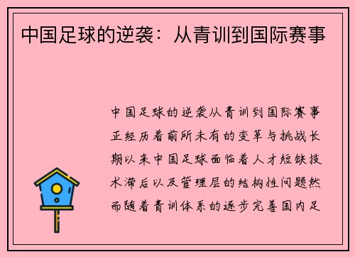 中国足球的逆袭：从青训到国际赛事