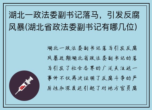 湖北一政法委副书记落马，引发反腐风暴(湖北省政法委副书记有哪几位)